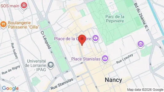 Apartments for rent i Nancy - kort over placeringen