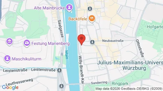 Apartments for rent i Würzburg - kort over placeringen