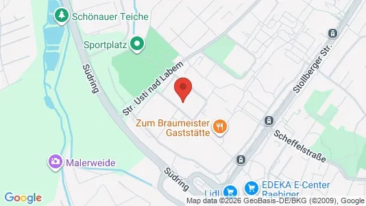 Apartments for rent i Chemnitz - kort over placeringen