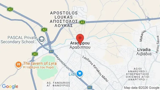 Apartments for rent i Aradippou - kort over placeringen