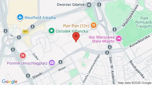 Apartments for rent i Warszawa Śródmieście - kort over placeringen