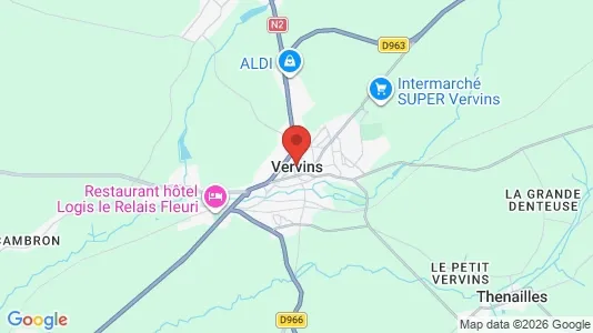 Houses for rent i Vervins - kort over placeringen