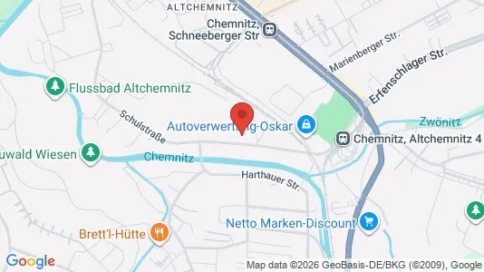 Apartments for rent i Chemnitz - kort over placeringen