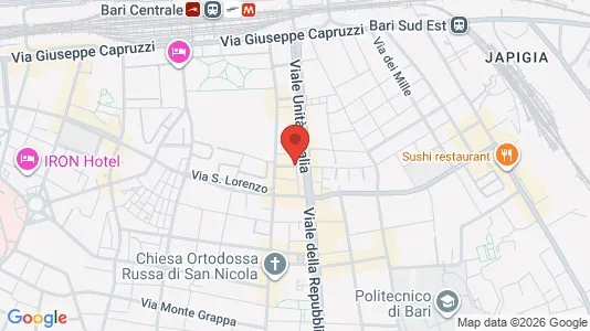Apartments for rent i Bari - kort over placeringen