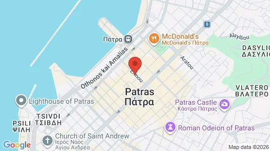 Apartments for rent i Patras - kort over placeringen