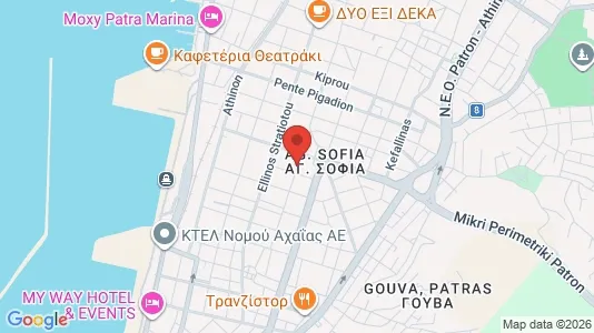 Apartments for rent i Patras - kort over placeringen