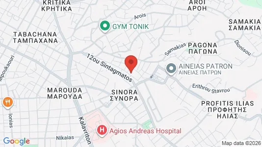 Apartments for rent i Patras - kort over placeringen