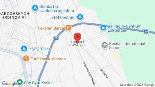 Apartments for rent i Košice Košická Nová Ves - kort over placeringen