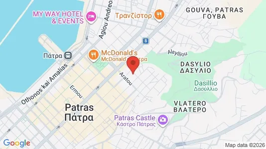 Apartments for rent i Patras - kort over placeringen