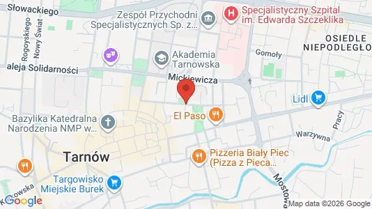 Apartments for rent i Tarnów - kort over placeringen