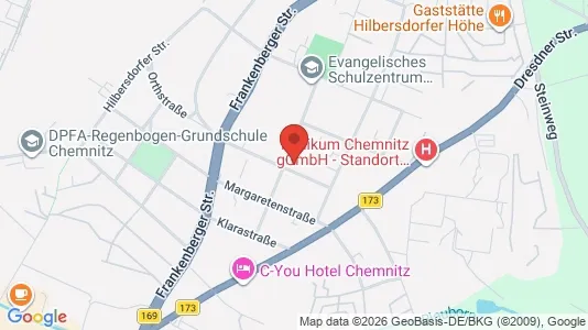Apartments for rent i Chemnitz - kort over placeringen