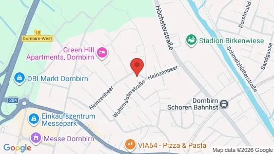 Apartments for rent i Dornbirn - kort over placeringen