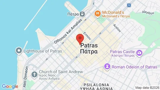 Apartments for rent i Patras - kort over placeringen