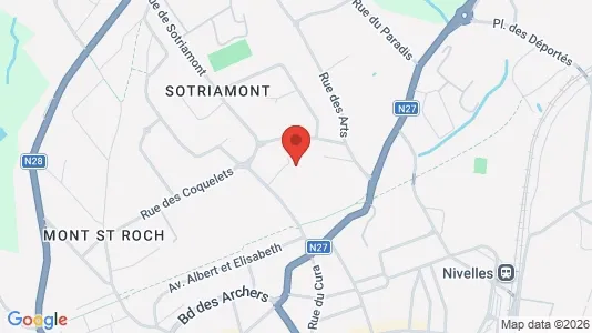 Apartments for rent i Nijvel - kort over placeringen