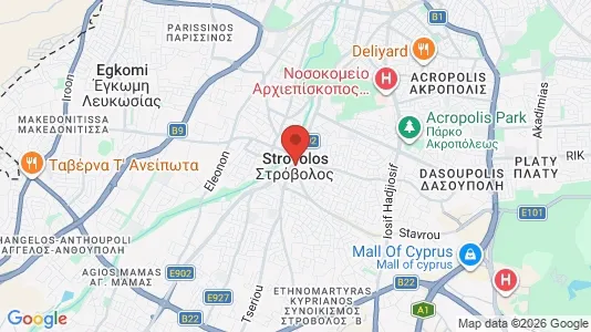 Apartments for rent i Nicosia Strovolos - kort over placeringen