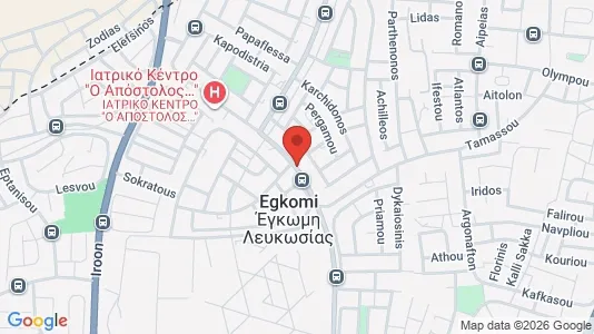 Apartments for rent i Nicosia Egkomi - kort over placeringen