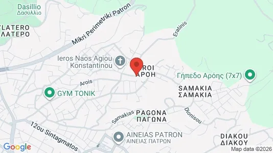 Apartments for rent i Patras - kort over placeringen
