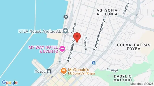 Apartments for rent i Patras - kort over placeringen