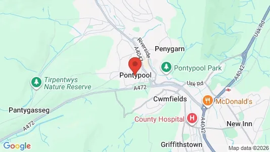 Apartments for rent i Pontypool - Gwent - kort over placeringen