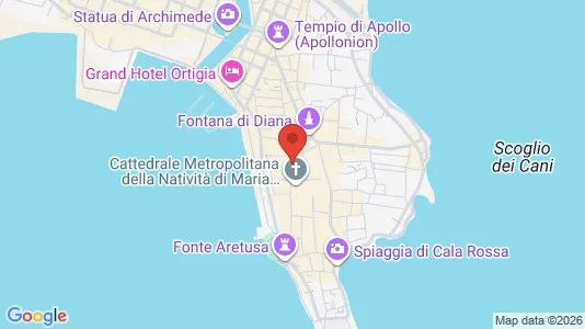 Apartments for rent i Siracusa - kort over placeringen