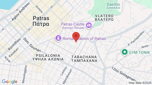 Apartments for rent i Patras - kort over placeringen