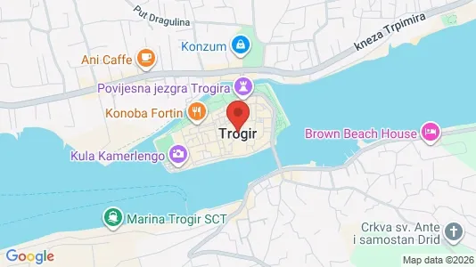 Apartments for rent i Trogir - kort over placeringen