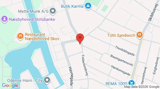 Apartments for rent i Odense C - kort over placeringen