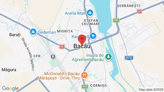 Apartments for rent i Bacău - kort over placeringen