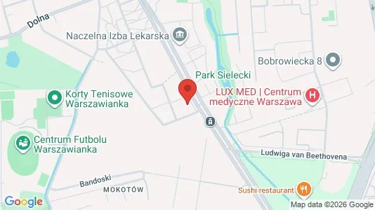 Apartments for rent i Warszawa Mokotów - kort over placeringen