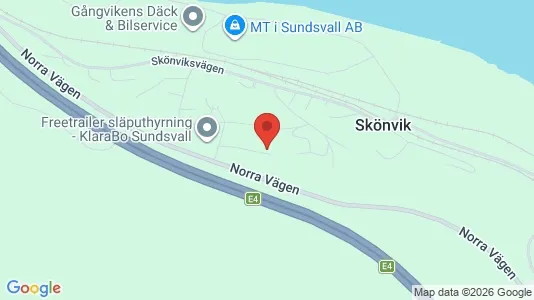 Apartments for rent i Sundsvall - kort over placeringen