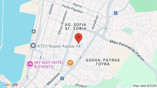 Apartments for rent i Patras - kort over placeringen