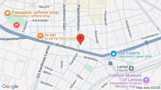 Apartments for rent i Larissa - kort over placeringen