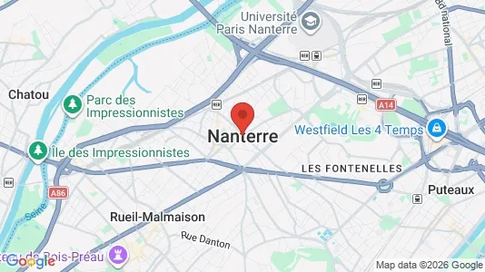 Rooms for rent i Nanterre - kort over placeringen