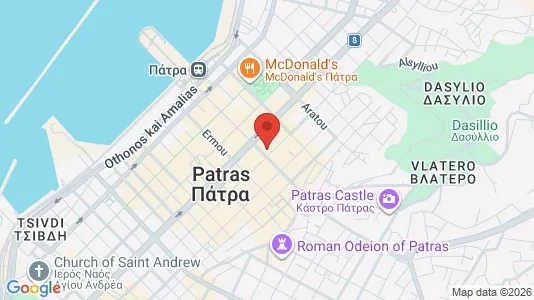 Apartments for rent i Patras - kort over placeringen