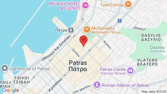 Apartments for rent i Patras - kort over placeringen