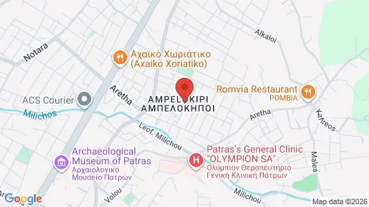 Apartments for rent i Patras - kort over placeringen