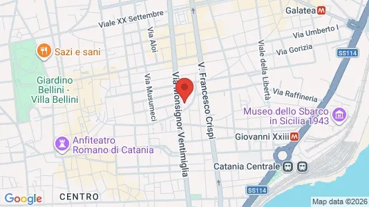 Rooms for rent i Catania - kort over placeringen
