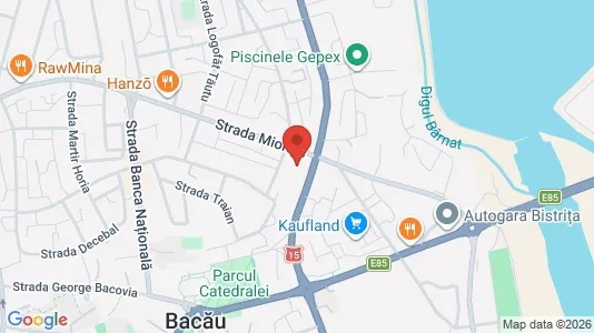 Apartments for rent i Bacău - kort over placeringen