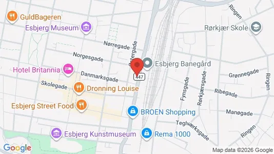 Apartments for rent i Esbjerg Center - kort over placeringen