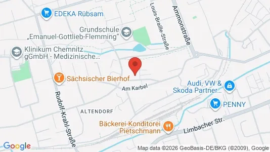 Apartments for rent i Chemnitz - kort over placeringen