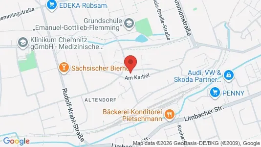 Apartments for rent i Chemnitz - kort over placeringen