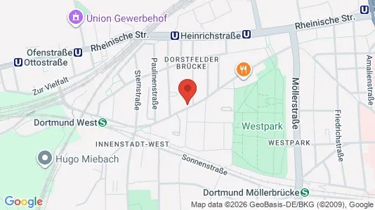 Apartments for rent i Dortmund - kort over placeringen