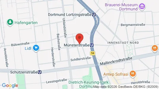 Apartments for rent i Dortmund - kort over placeringen