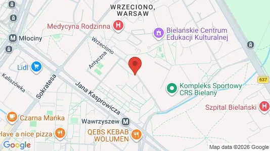Apartments for rent i Warszawa Bielany - kort over placeringen