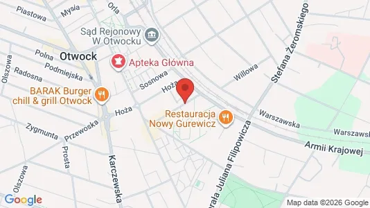 Apartments for rent i Otwocki - kort over placeringen