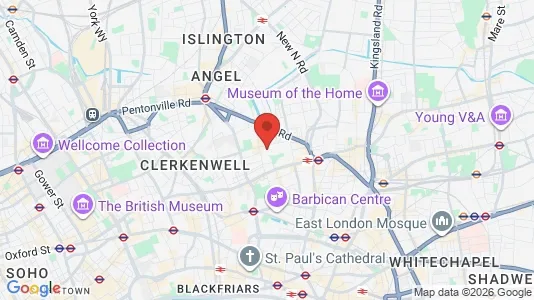 Apartments for rent i London EC1V - kort over placeringen