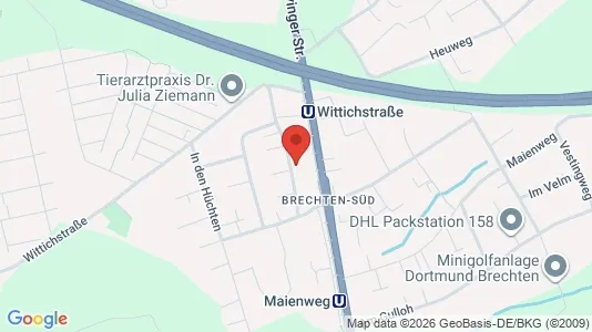 Apartments for rent i Dortmund - kort over placeringen
