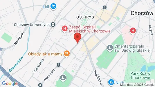 Rooms for rent i Chorzów - kort over placeringen