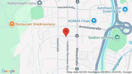 Apartments for rent i Gera - kort over placeringen