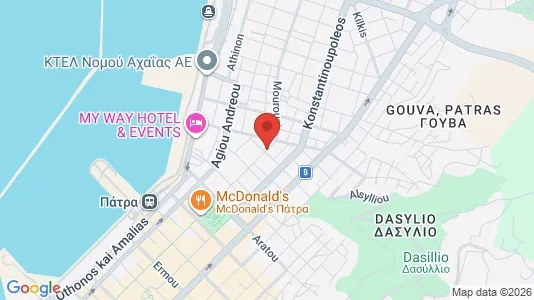 Apartments for rent i Patras - kort over placeringen